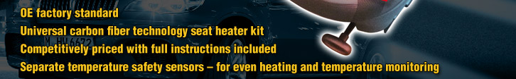 Universal carbon fibre technology seat heater kits for BMW vehicles